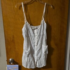 White Striped Women's Top Size Large: C